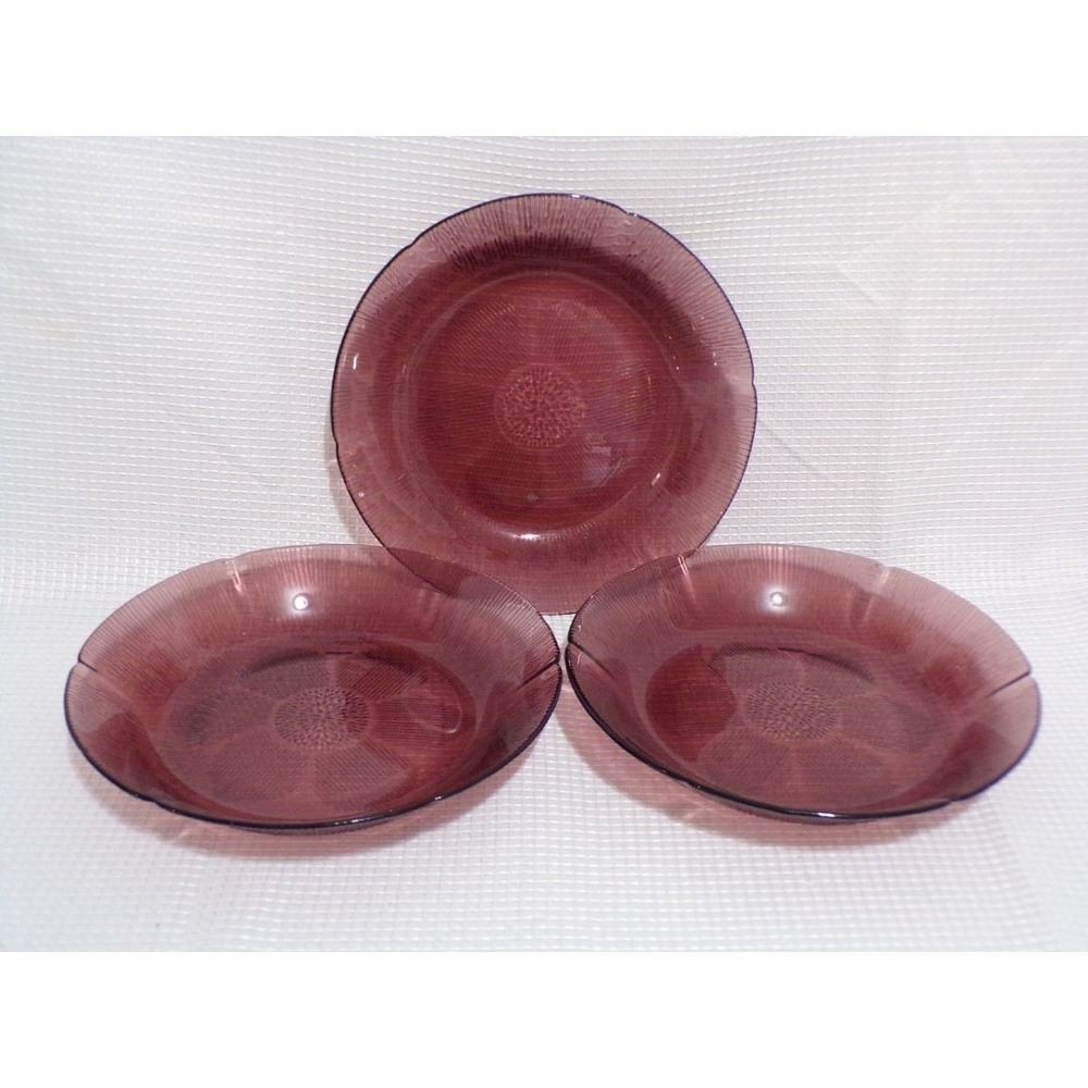 Fortecrisa Mexico Purple Amethyst Flower Shaped Salad Bowls Set of 3